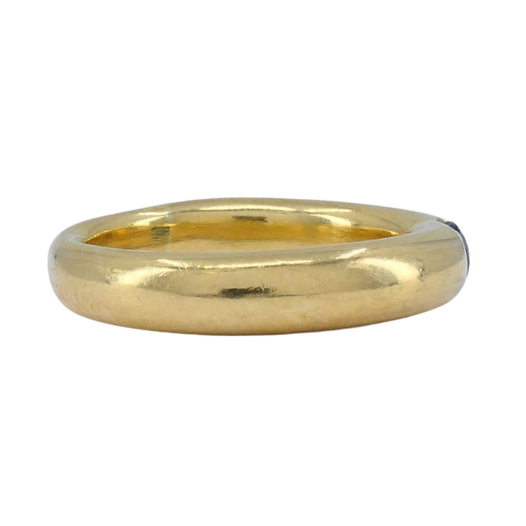1997 Cartier 18k Gold Blue Sapphire Ellipse Band Ring
