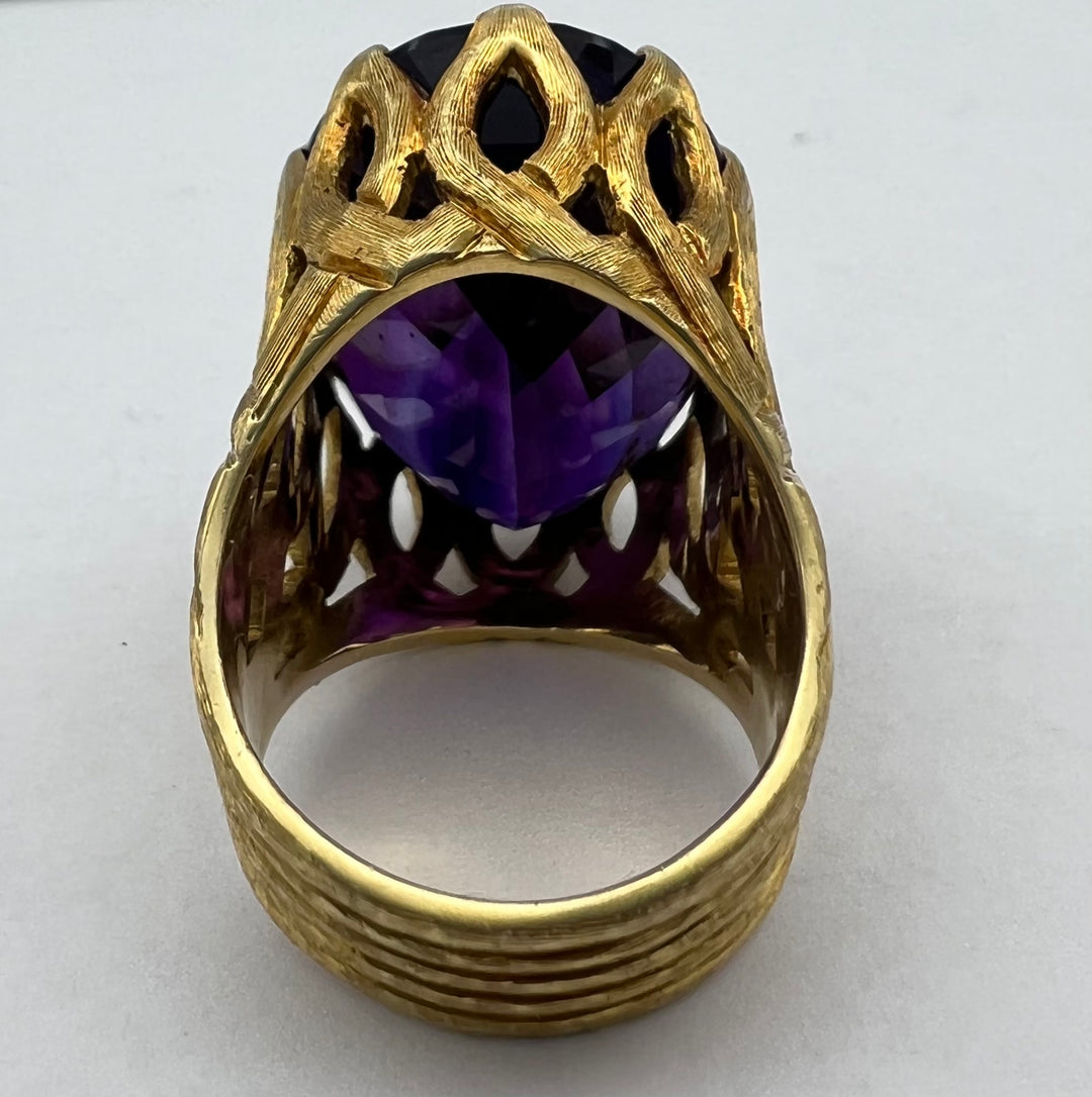 Buccellati Gold Cocktail Ring Amethyst