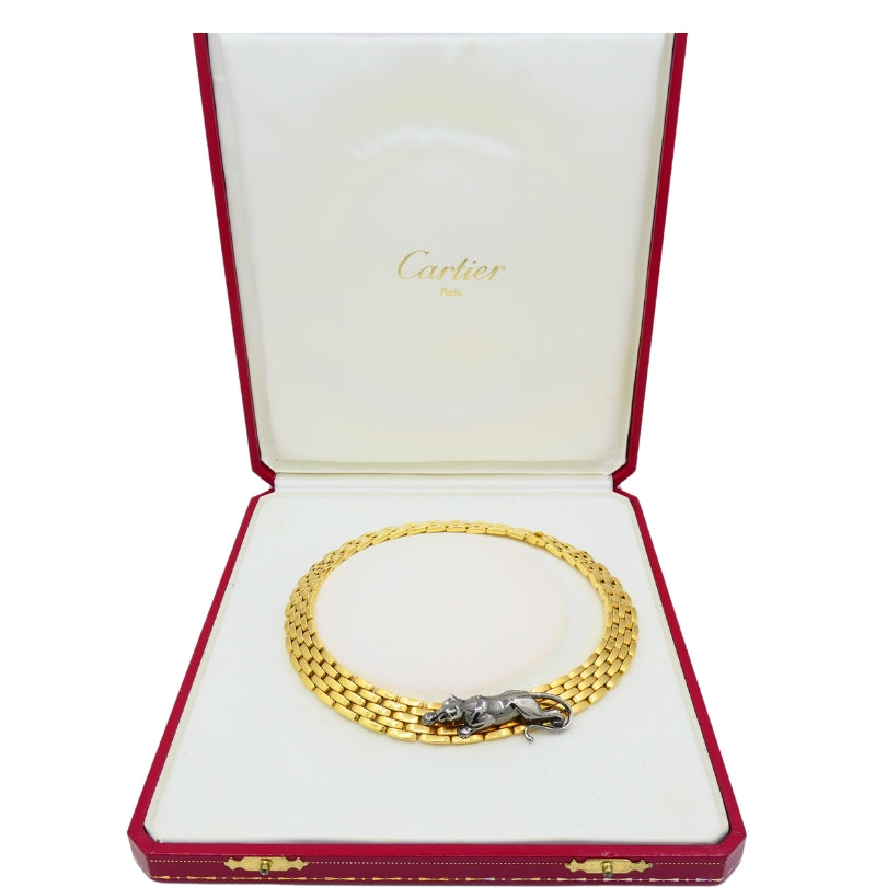 Vintage Cartier Panthere Necklace 18k Gold Estate Jewelry