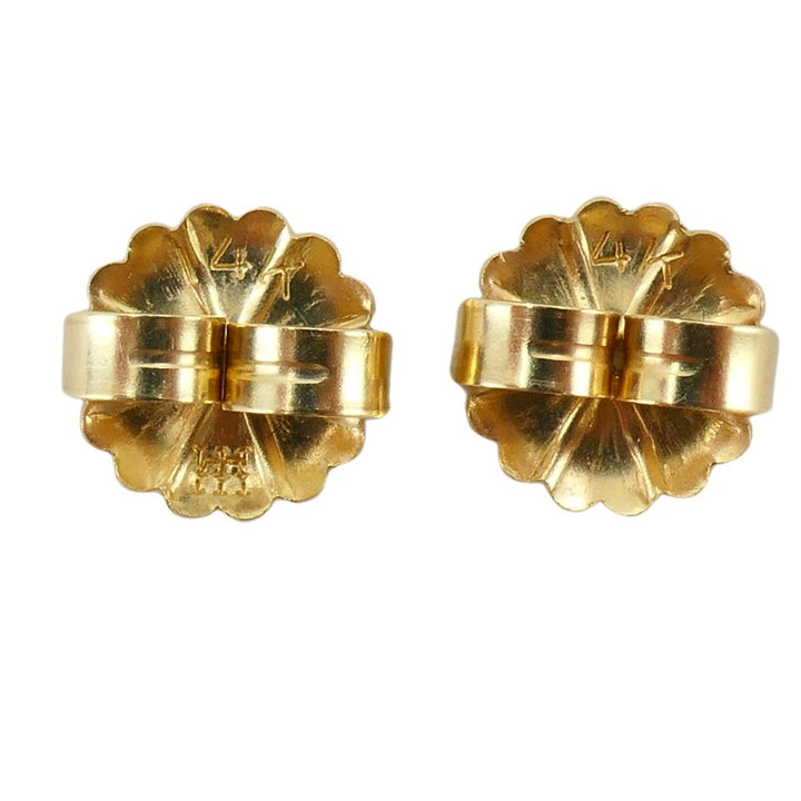Vintage 14k Gold Diamond Leaf Drop Earrings