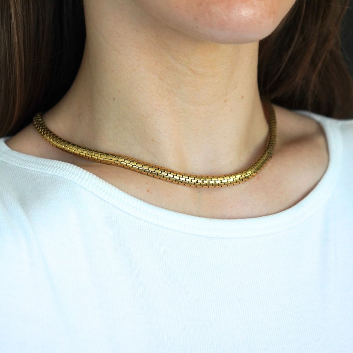 Cartier Paris 18k Gold Flexible Link Collar Necklace Mid-Century