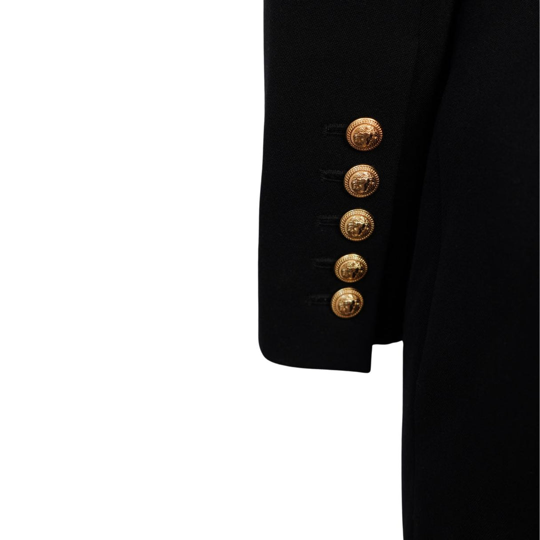 Balmain Black Wool Single Breasted Blazer Mini Dress