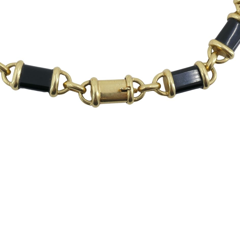 Van Cleef & Arpels 18k Gold Onyx Chain Link Necklace