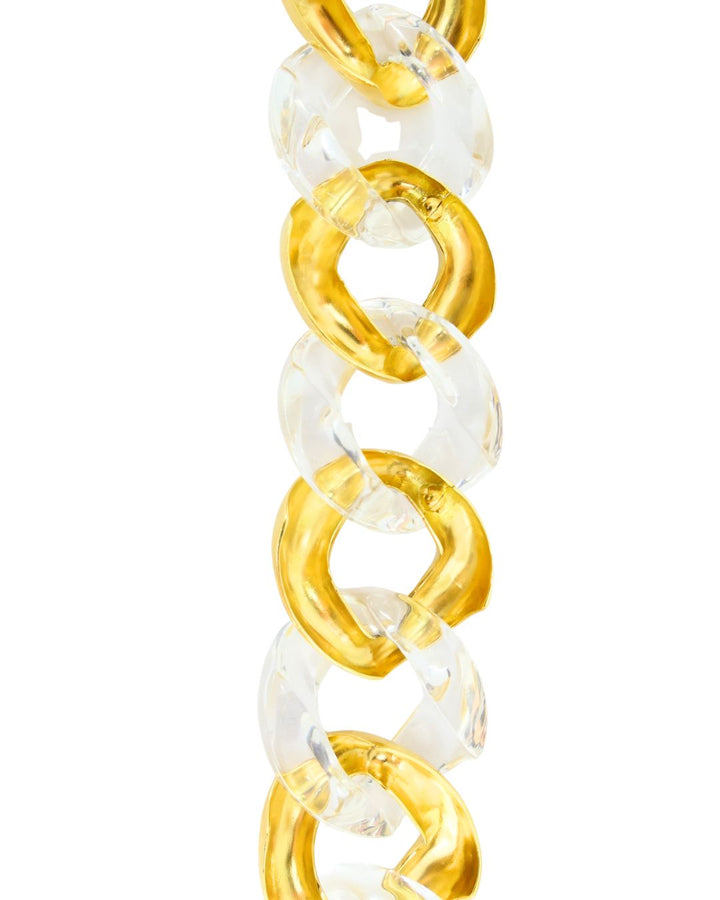 Seaman Schepps Classic Large Link Bracelet 18uk Gold Rock Crystal
