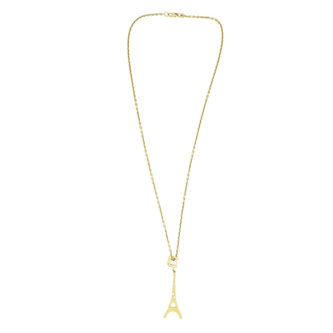 Louis Vuitton 18k Gold Diamond Eiffel Tower French Pendant Necklace