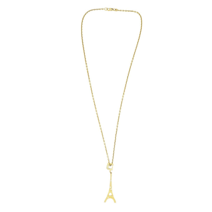 Louis Vuitton 18k Gold Diamond Eiffel Tower French Pendant Necklace