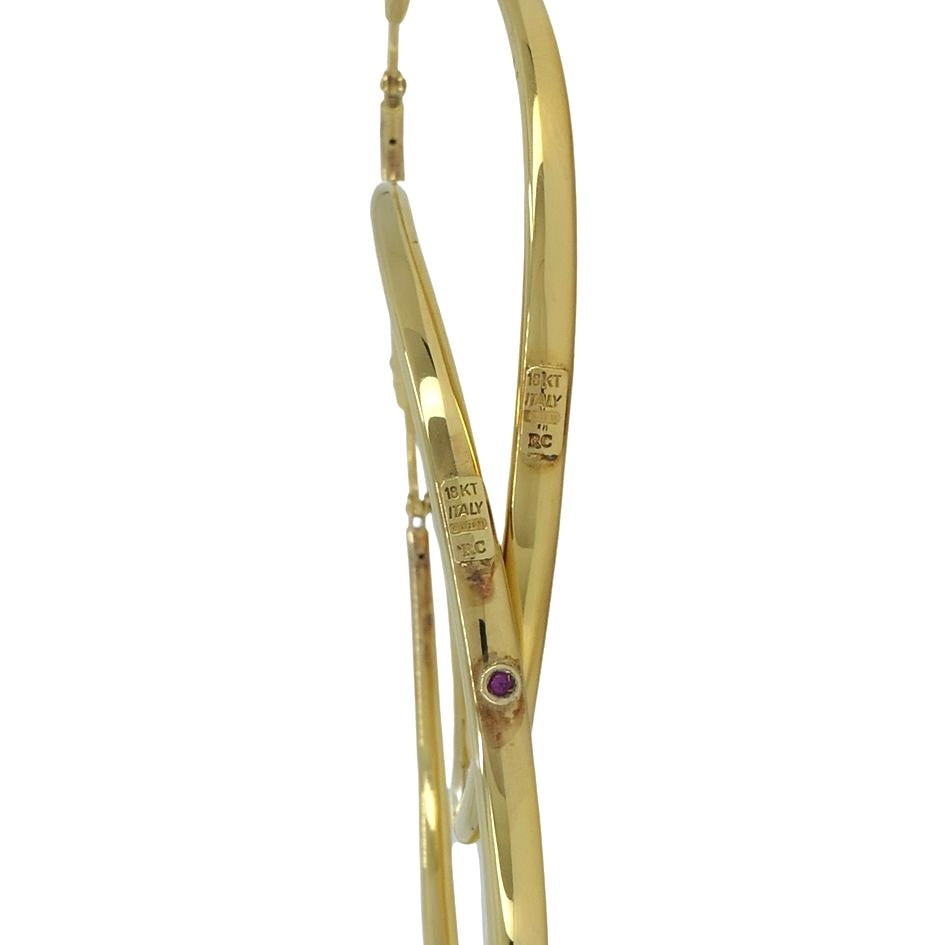 Vintage Roberto Coin 18k Gold Hoop Earrings