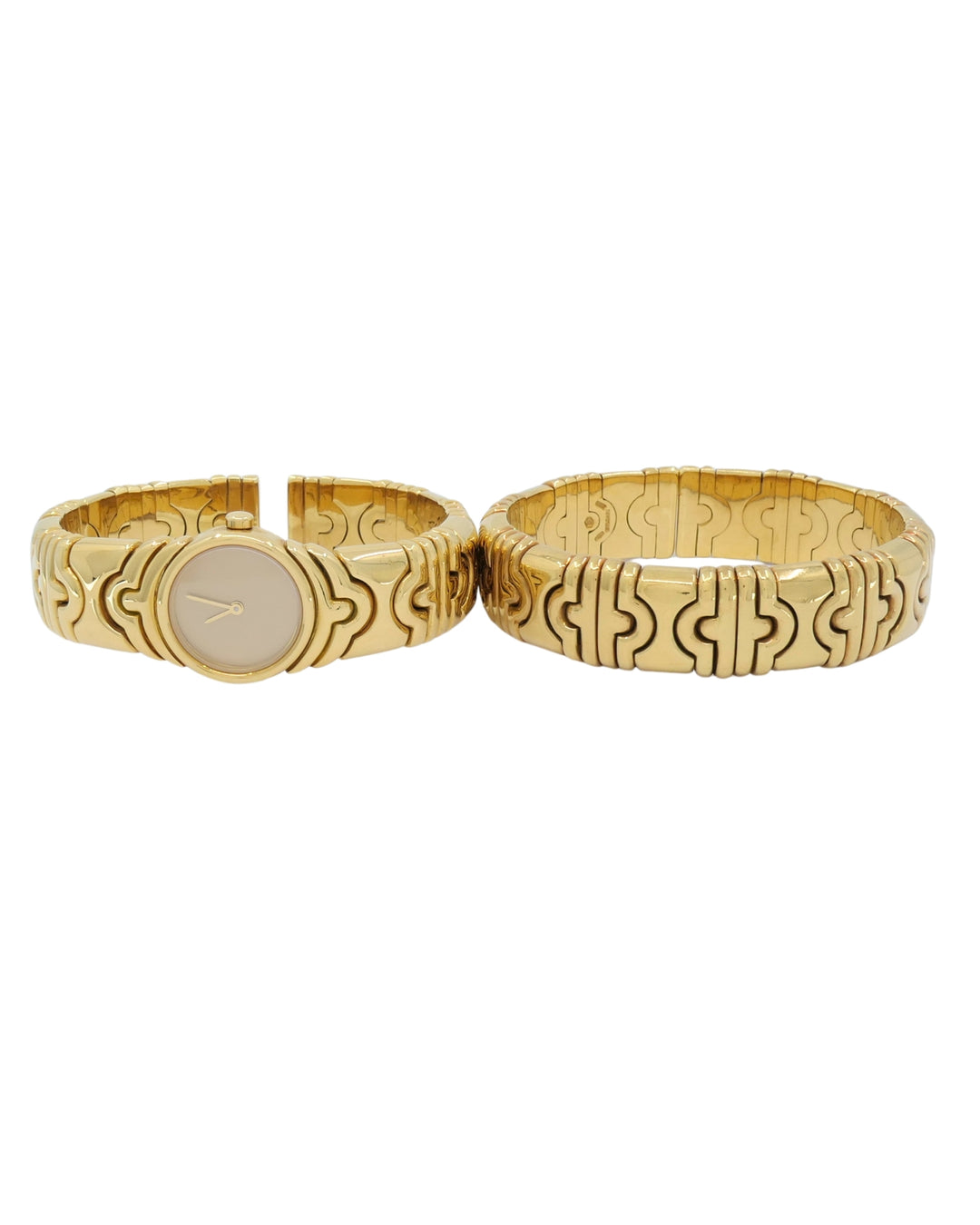 Bvlgari Bulgari Parentesi Gold Watch and Parentesi Bracelet 18k Gold Set