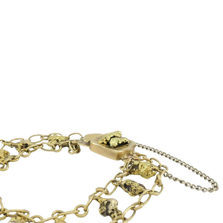 Vintage 22k Yellow Gold Nugget Link Bracelet, Circa 1970s