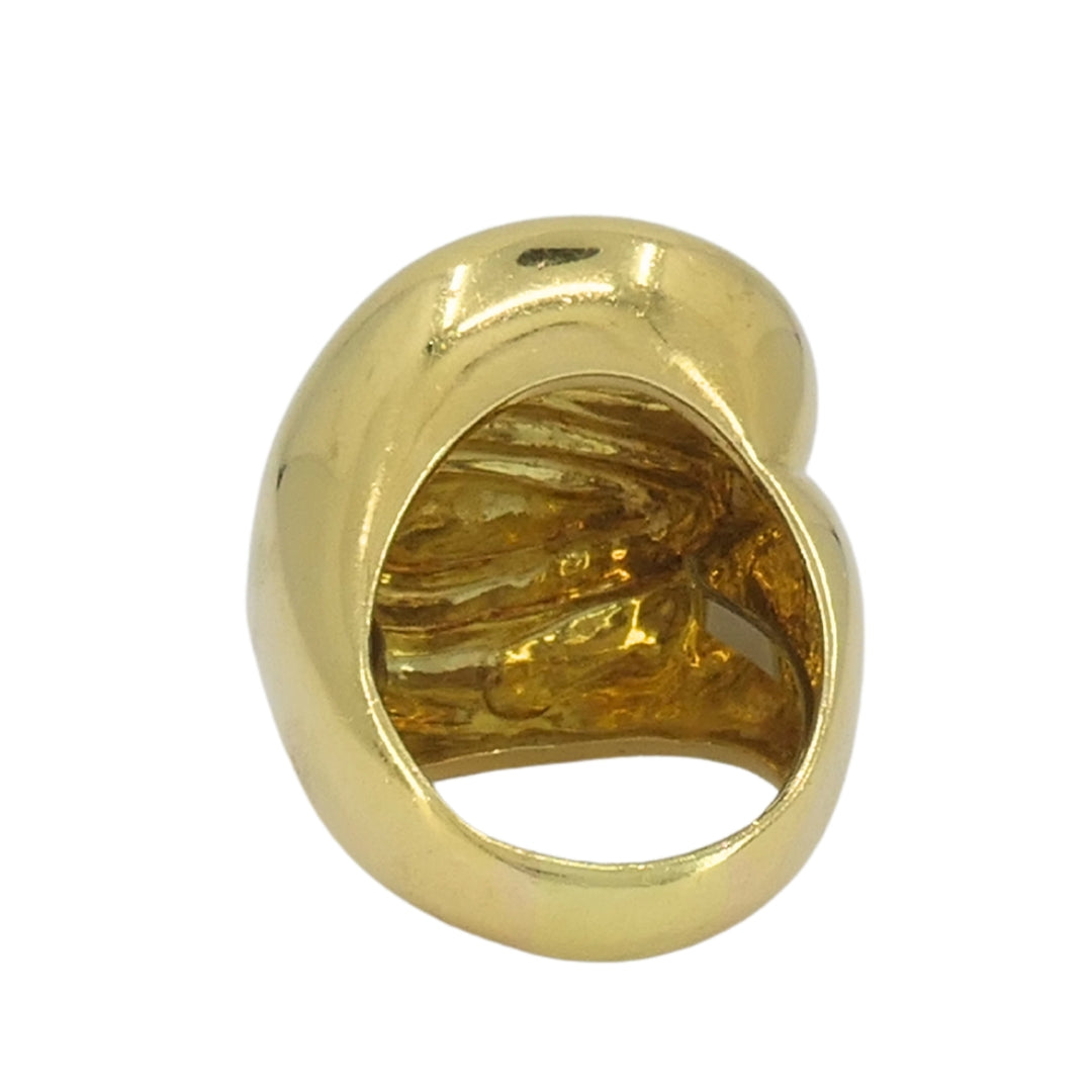 Vintage David Webb 18k Gold Cocktail Ring Sculptural Design
