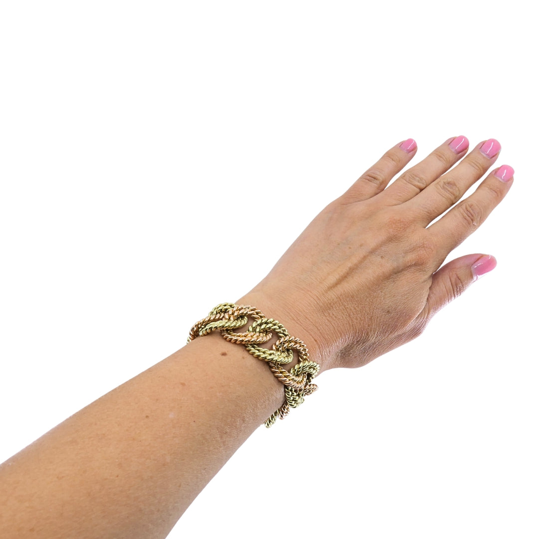 Verdura 14k Two-Tone Gold Rope Link Bracelet
