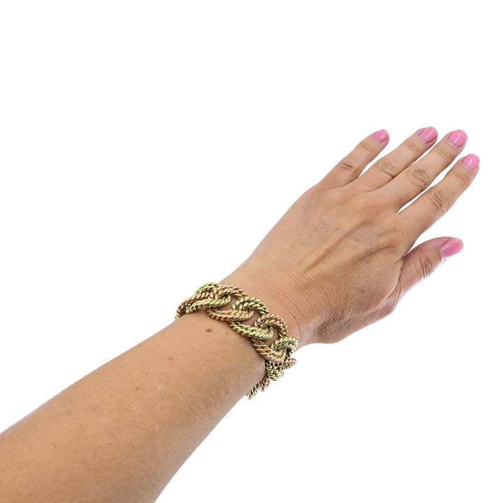 Verdura 14k Two-Tone Gold Rope Link Bracelet