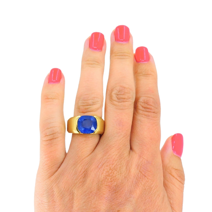 Burma Natural Sapphire 18K Gold Ring GIA Report