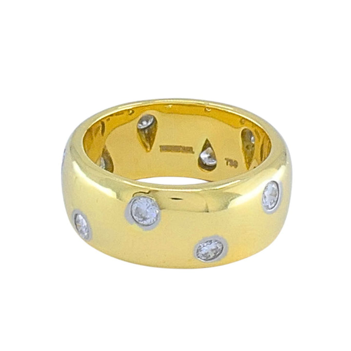 Tiffany & Co. Etoile 18k Gold Diamond Band Ring with Platinum Settings