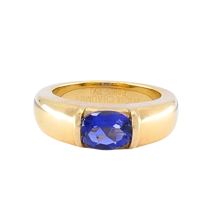 Vintage Chaumet Paris 18k Gold Tanzanite Ring, 1990s