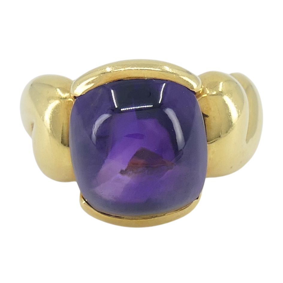 Gucci 18k Gold Amethyst Ring 6.5