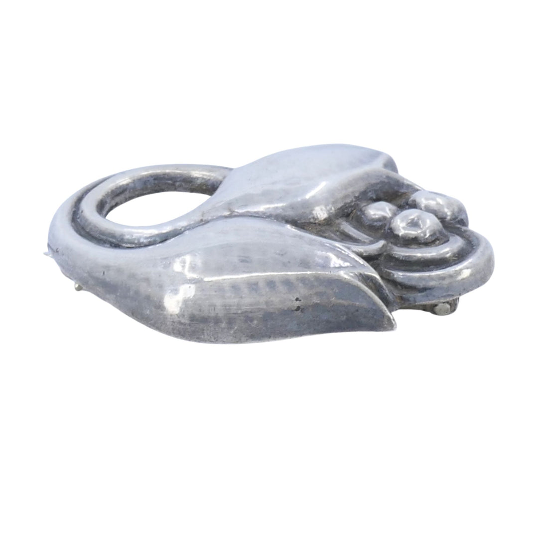 Georg Jensen 830 Silver Tulip Brooch No. 100, Denmark, 1933–1944