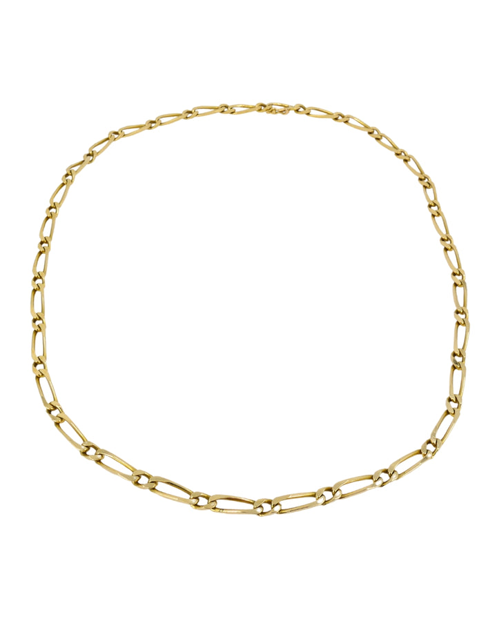 Vintage Chain Necklace French 18k Gold Figaro Link