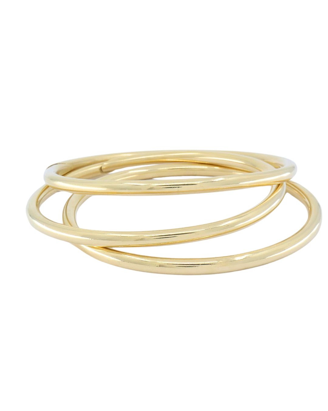 Vintage 1950s Cartier Bangles 14k Gold Set of Three Bracelets