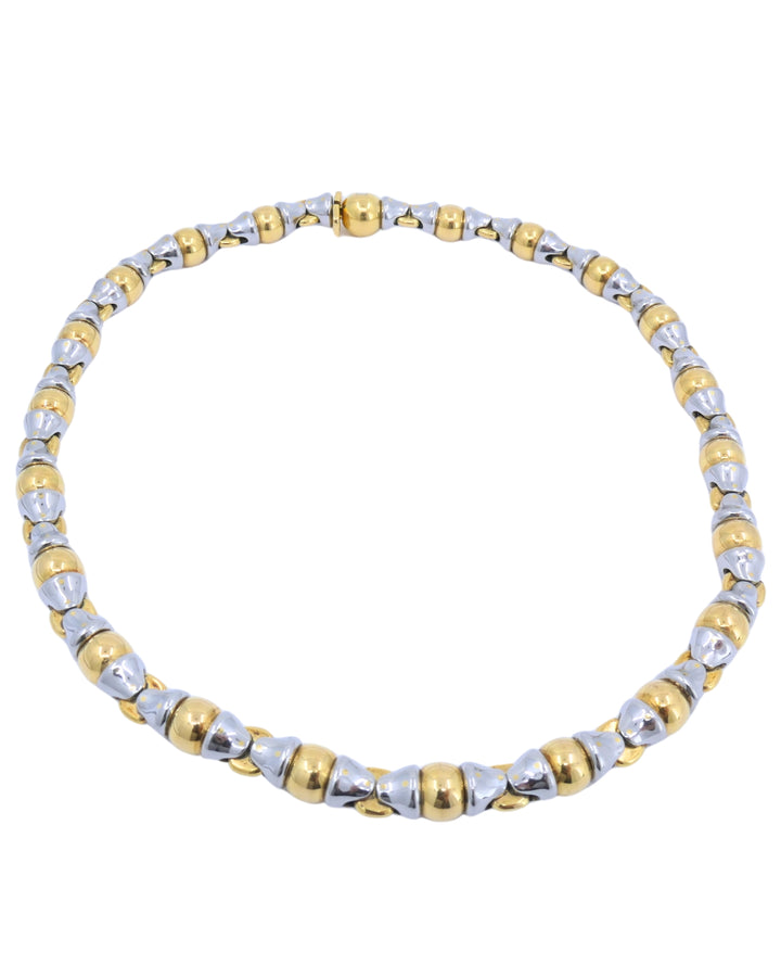 Bvlgari Vintage Bulgari 18k Gold Stainless Steel Collar Necklace