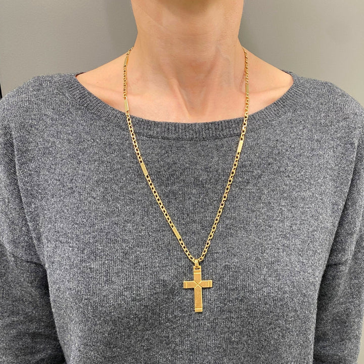 Vintage 14k Gold Cross Pendant Necklace