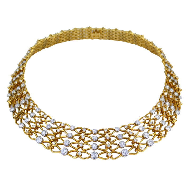 Vintage Tiffany & Co. Collar Necklace Gold Platinum Diamond Estate Jewelry