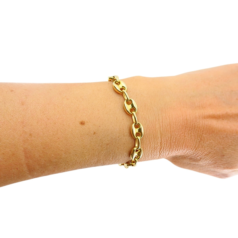 Vintage 14k Yellow Gold Mariner Link Bracelet