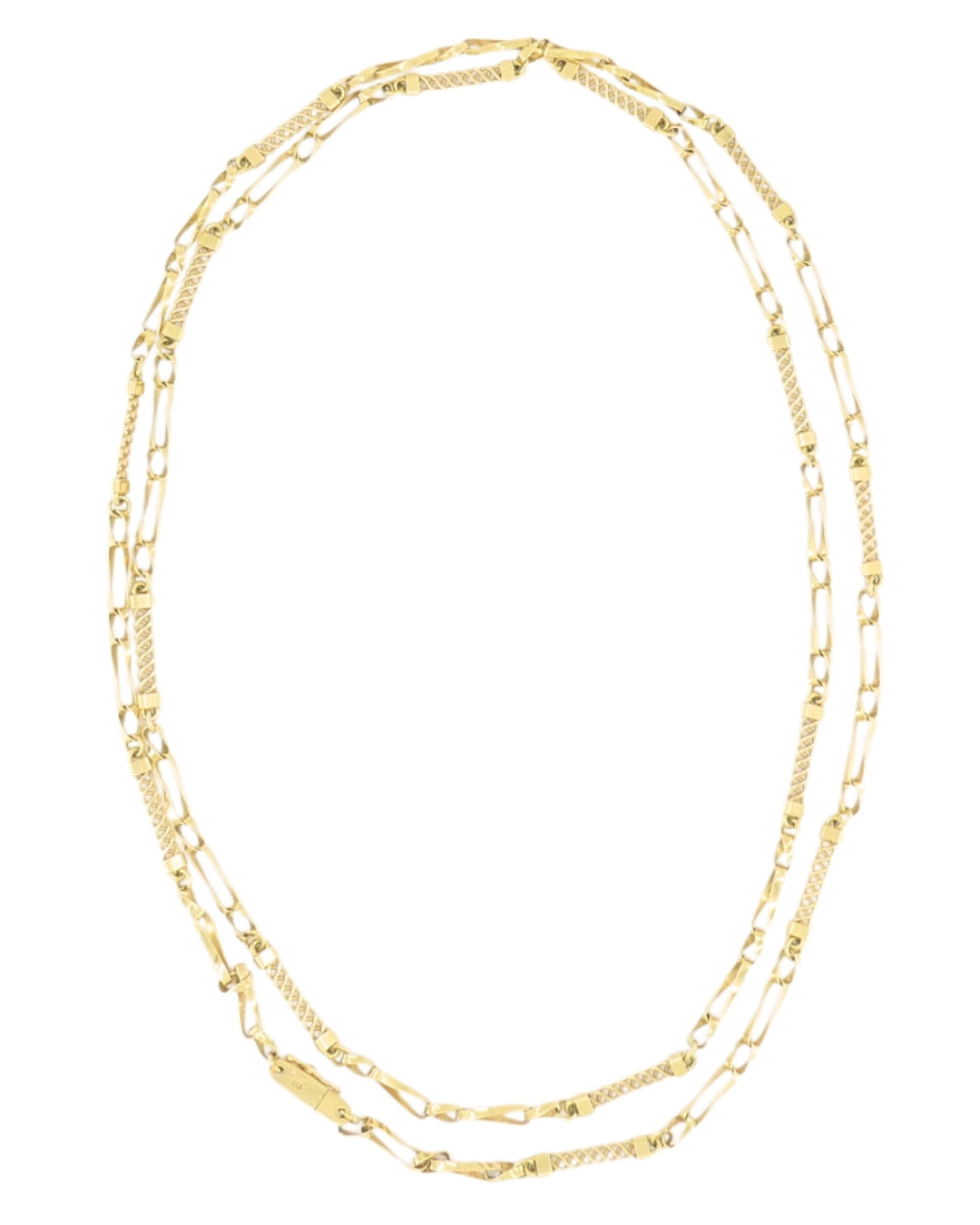 Vintage 18k Yellow Gold Chain Necklace 36” Long
