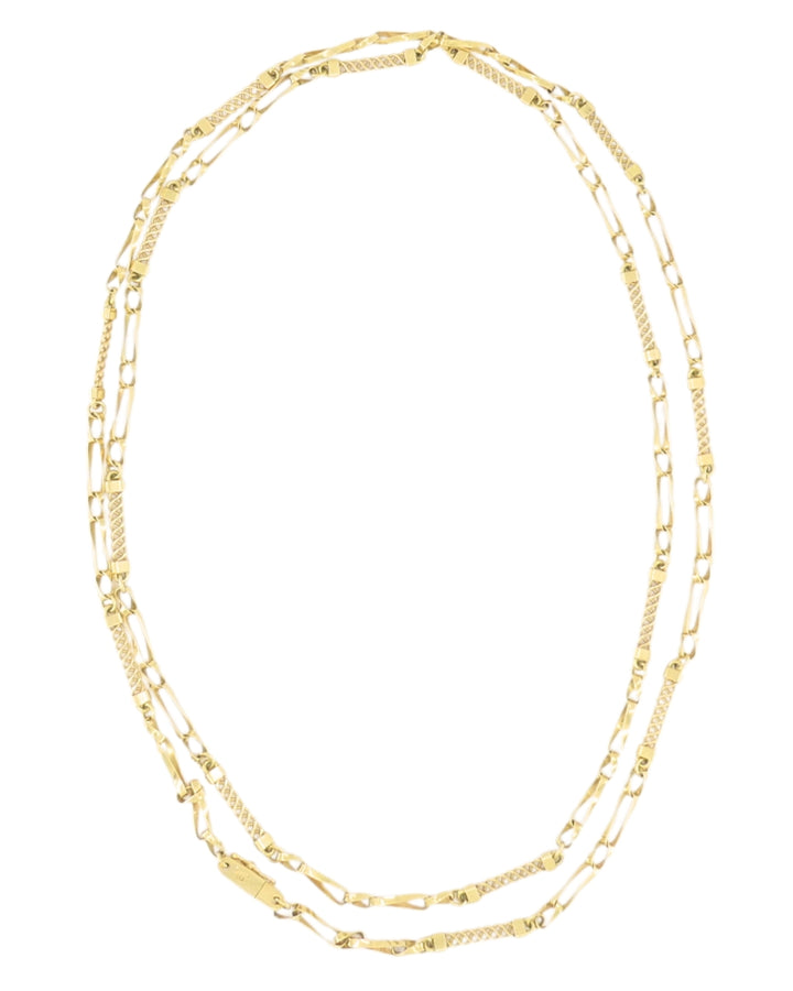 Vintage 18k Yellow Gold Chain Necklace 36” Long