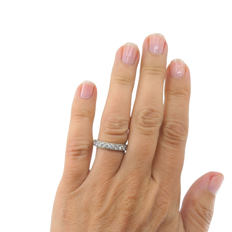 18k White Gold Diamond Eternity Band Ring