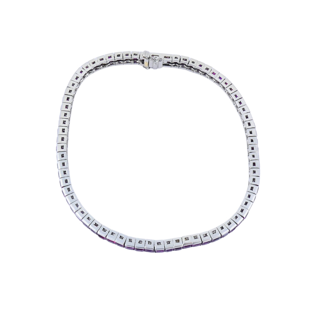 Art Deco Ruby Tennis Bracelet Platinum 
