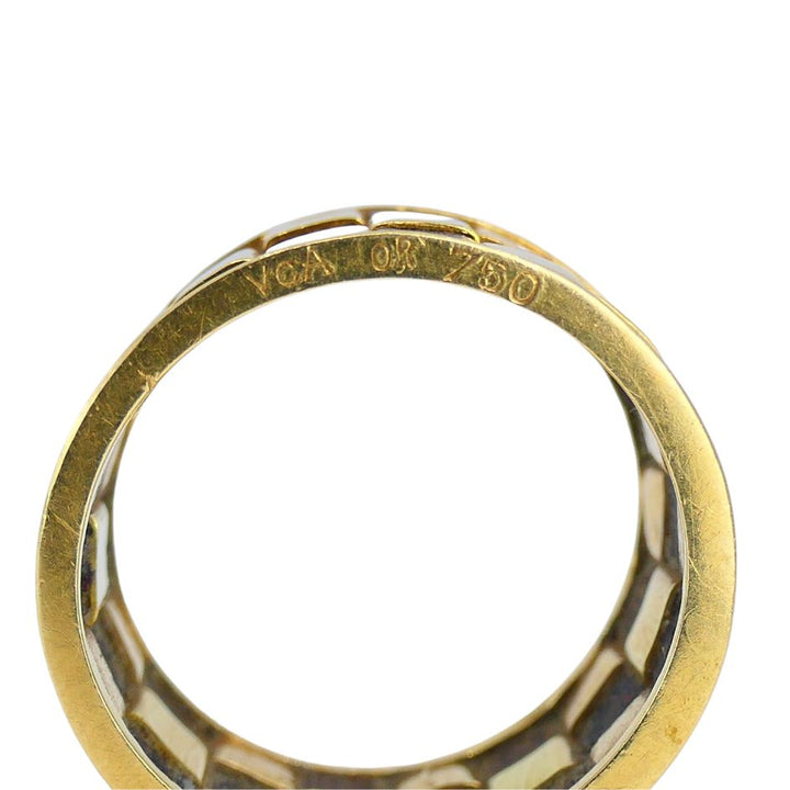 Vintage Van Cleef & Arpels 18k Gold Wooden Band Ring 5.5