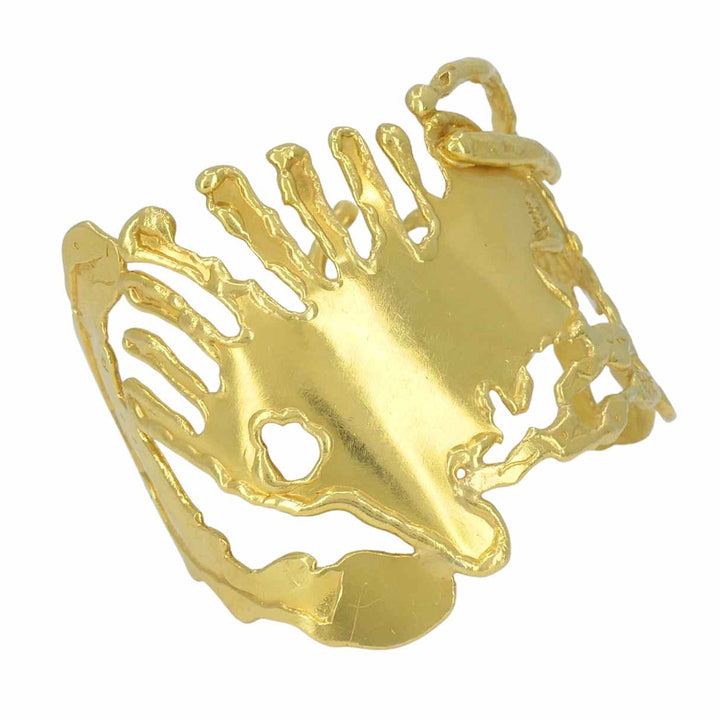 Vintage Jean Mahie 22k Gold Sculptural Cuff Bracelet