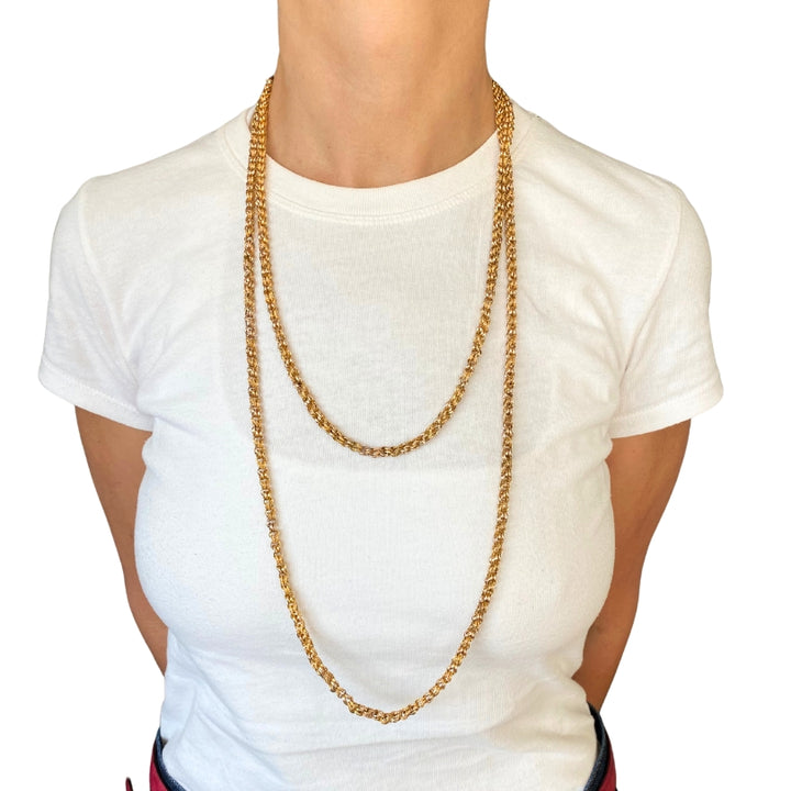 Antique Chain 10k Gold Textured Rope Necklace