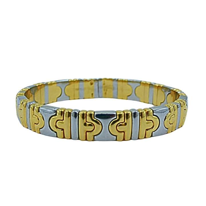 Vintage Bvlgari Bulgari Parentesi Bracelet Stainless Steel Gold
