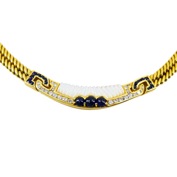Mauboussin Necklace Carved Mother of Pearl Gemstones 18k Gold