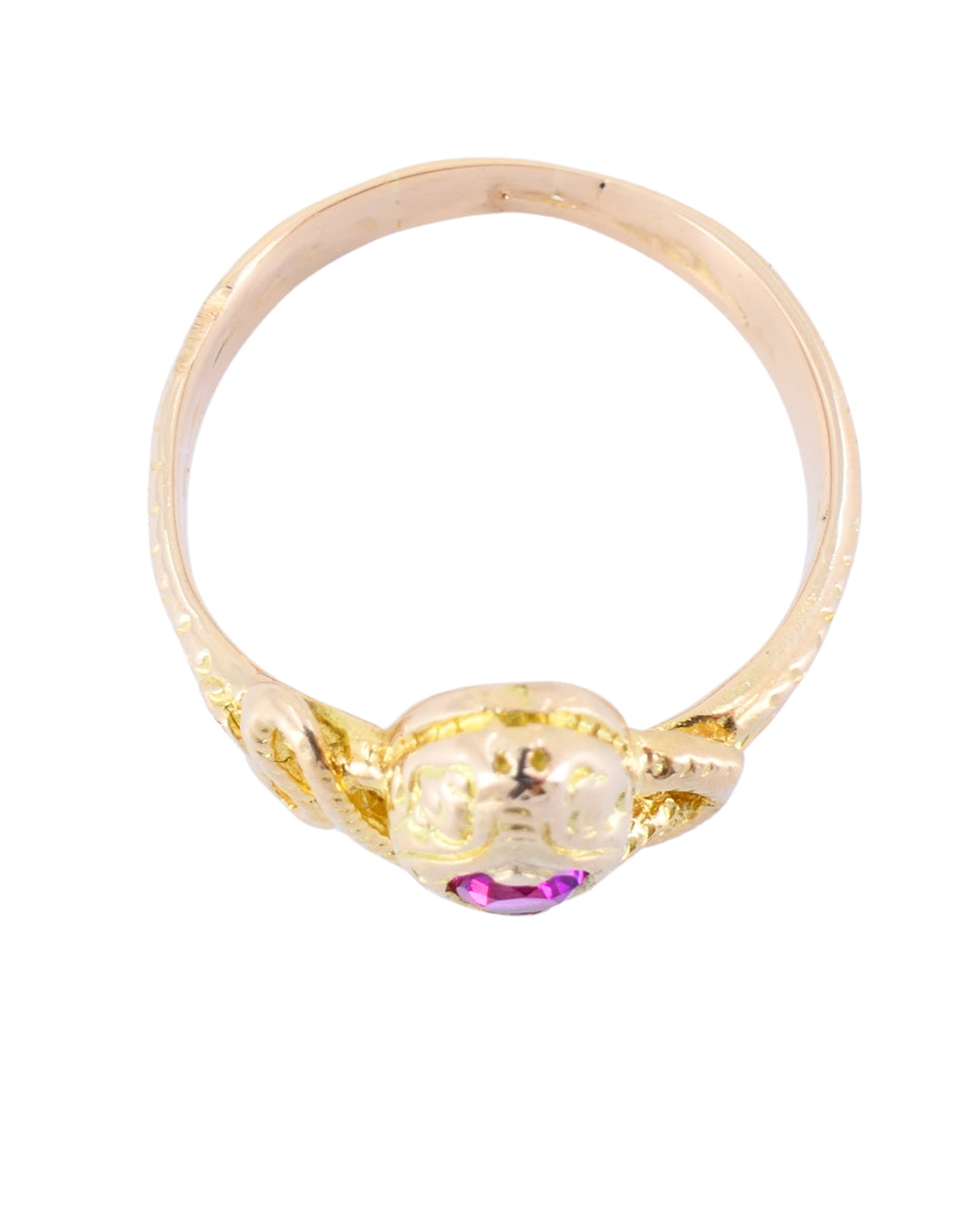 Vintage Snake Ring 14k Gold Ruby Ring Serpent Jewelry