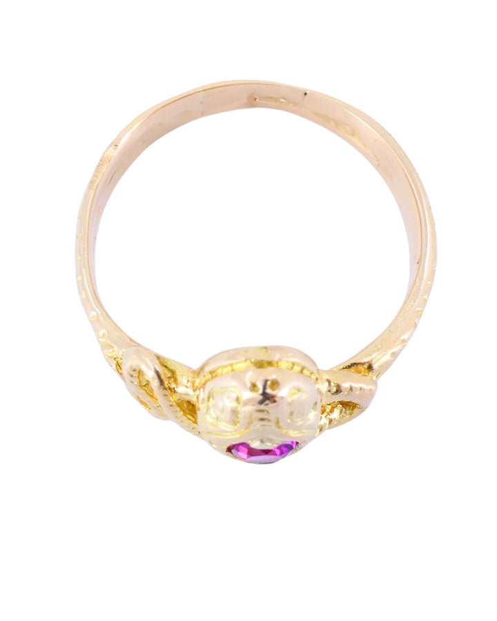 Vintage Snake Ring 14k Gold Ruby Ring Serpent Jewelry