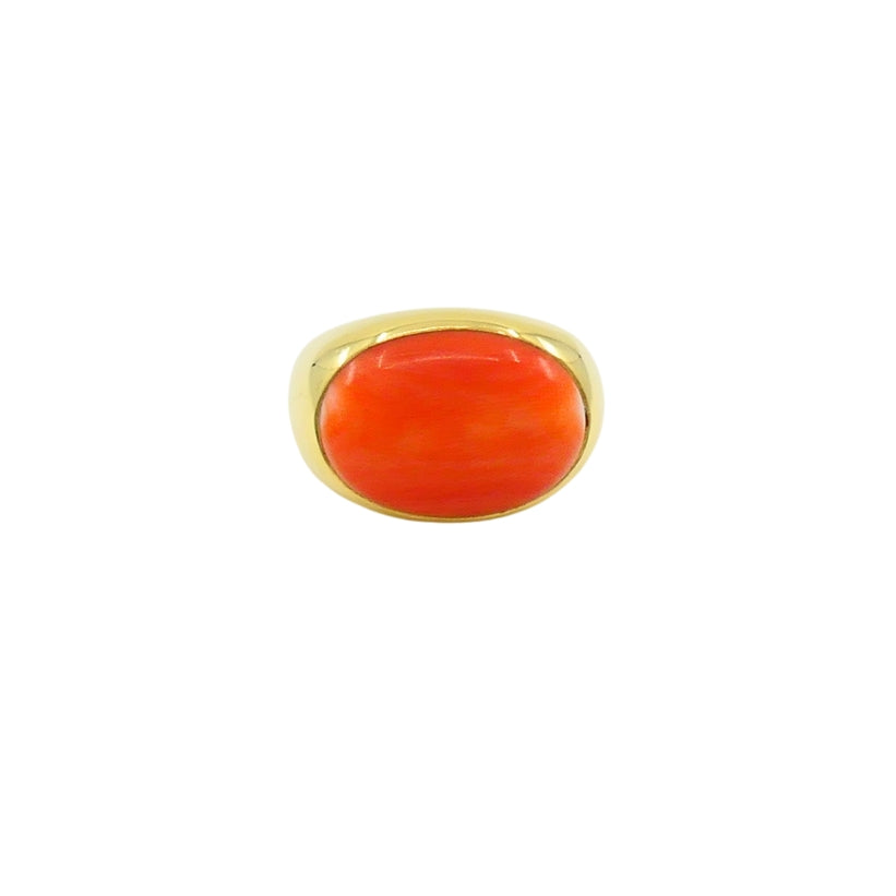 H. Stern Coral Ring 18k Gold Vintage Jewelry