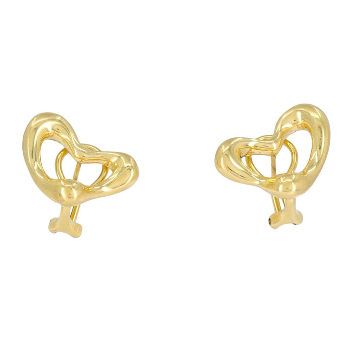Tiffany & Co. Elsa Peretti Open Heart 18k Yellow Gold Clip Earrings