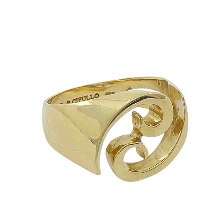 Renato Cipullo 18k Gold Sculptural Swirl Ring