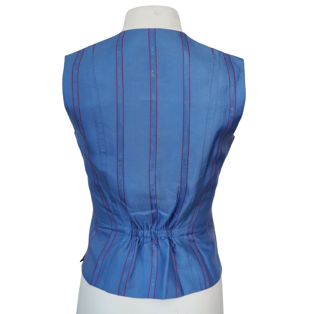 Hermès Blue Silk Buttoned Vest