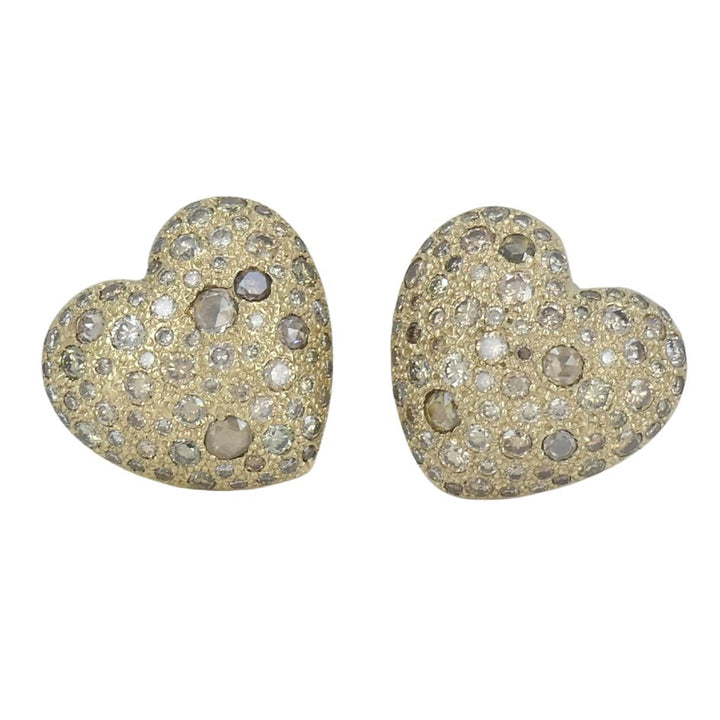 Pomellato Sabbia 18k Gold Diamond Heart Clip Earrings