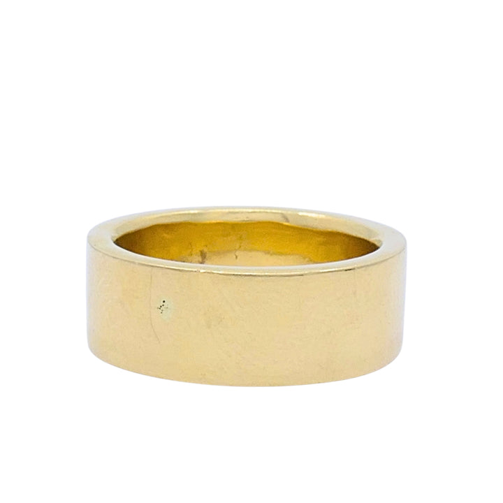 Vintage 14k Gold Wide Cigar Band Ring, 8mm Wedding Band