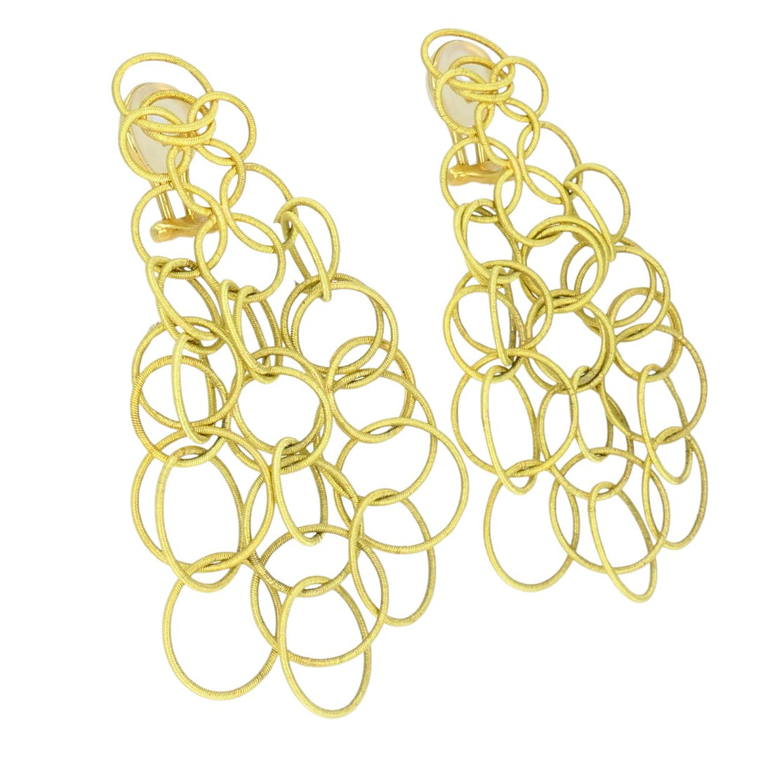 Vintage Buccellati 18k Yellow Gold Hawaii Drop Earrings