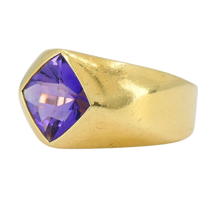 Vintage French 18k Gold Amethyst Ring