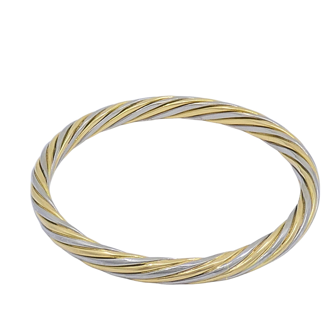 Van Cleef & Arpels Twisted Two-Tone 18k Gold Bangle Bracelet, 1970s