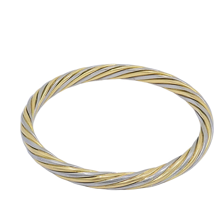 Van Cleef & Arpels Twisted Two-Tone 18k Gold Bangle Bracelet, 1970s