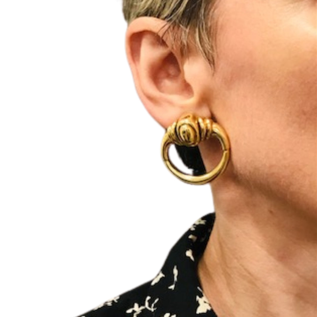Vintage Cartier Aldo Cipullo Door Knocker Earrings 18k Gold