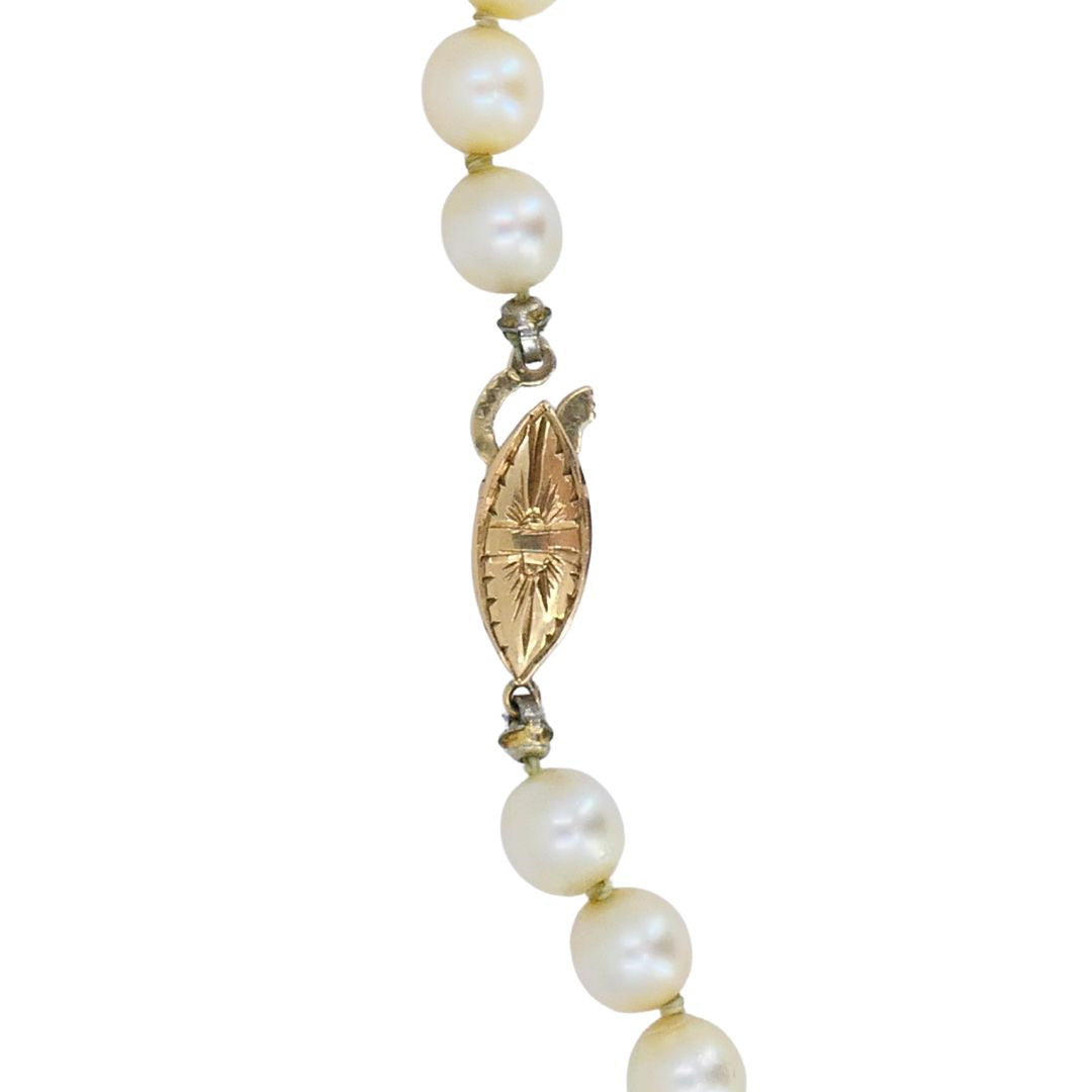 Vintage 14k Gold Cultured South Sea Pearl Strand Necklace